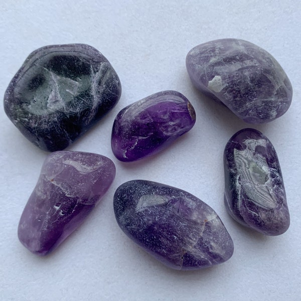 Tumbled Banded Chevron Amethyst Stones Healing Crystals February Birthstone - Please Read FULL Description