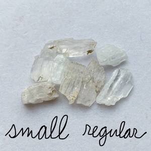 A photo of all of the "small regular" stones against a white background.
