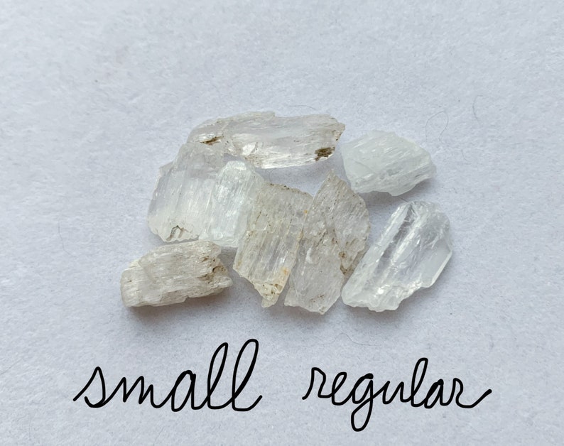 A photo of all of the "small regular" stones against a white background.