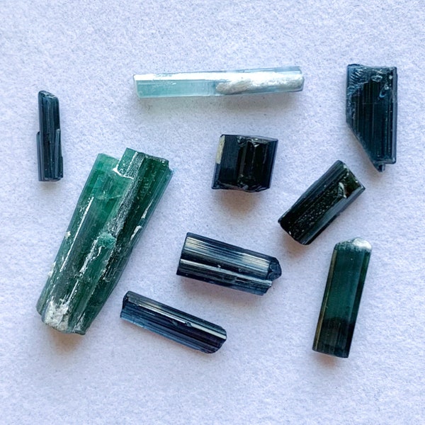 You Pick Rough/Raw Natural Indicolite Paraíba Blue Tourmaline Rods/Bars - Please Read FULL Description