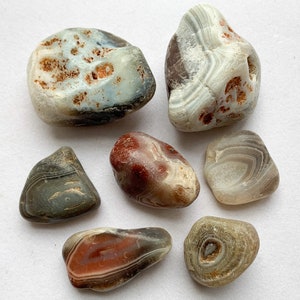 Gray/Red Botswana Agate Unpolished Stones/Healing Crystals