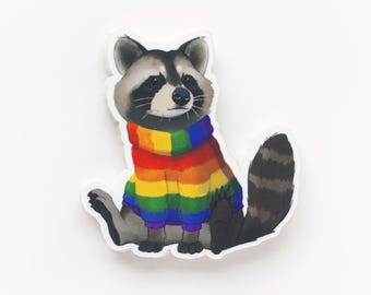Gay Raccoon | Colourful Vinyl Sticker