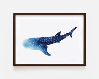 Watercolour Whale shark Print