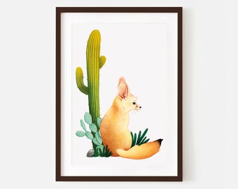 Desert Fox Print | Illustrated Wall Art