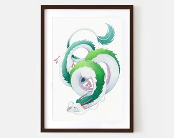 Haku the Dragon | Illustrated Wall Art