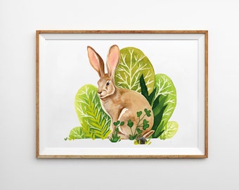 Watercolour Hare Print | Illustrated Wall Art