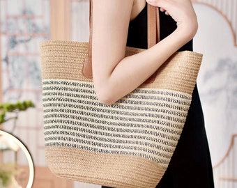 Straw bag | straw beach bag | summer bag | shoulder bag | beach bag | vacation bag | woven bag | handmade bag | straw tote | cute tote bag