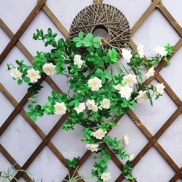 Murraya paniculata hanging flowers, Summer Wreath, Wall Wreath, Front Door Decor, Vine hanging decor, outdoor porch decor, planter basket