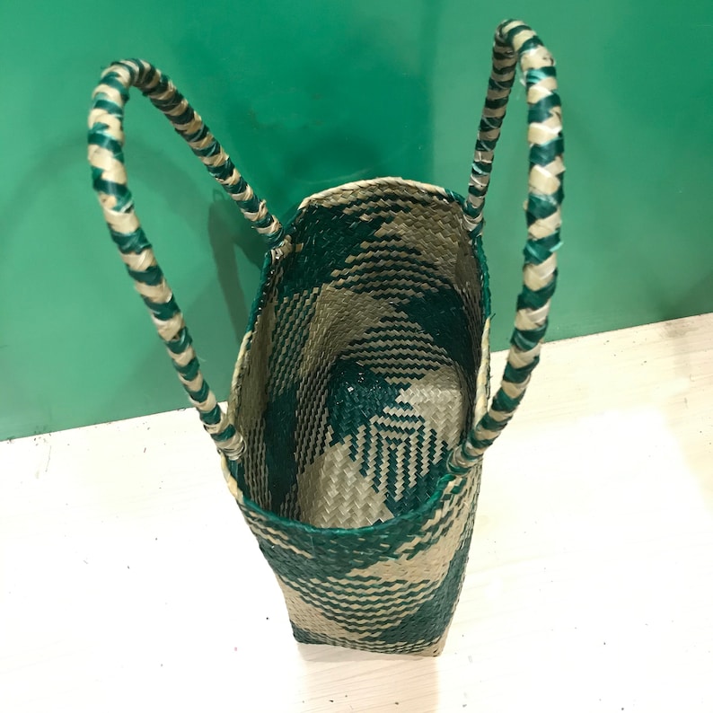 Seagrass Basket, Straw Handbag for Woman, Green Straw Bag, Seagrass Bag, Vintage Market Basket, Gift Basket Use New Vintage, Morocco Basket image 6