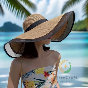 Floppy Beach Hat, Straw Bride Hat, Wide Brim Sun Hat, Oversized Beach Hat, Womens Summer Hat, Holiday Travel Hat, Mothers Day Gifts for Her