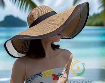 Floppy Beach Hat, Straw Bride Hat, Wide Brim Sun Hat, Oversized Beach Hat, Womens Summer Hat, Holiday Travel Hat, Mothers Day Gifts for Her