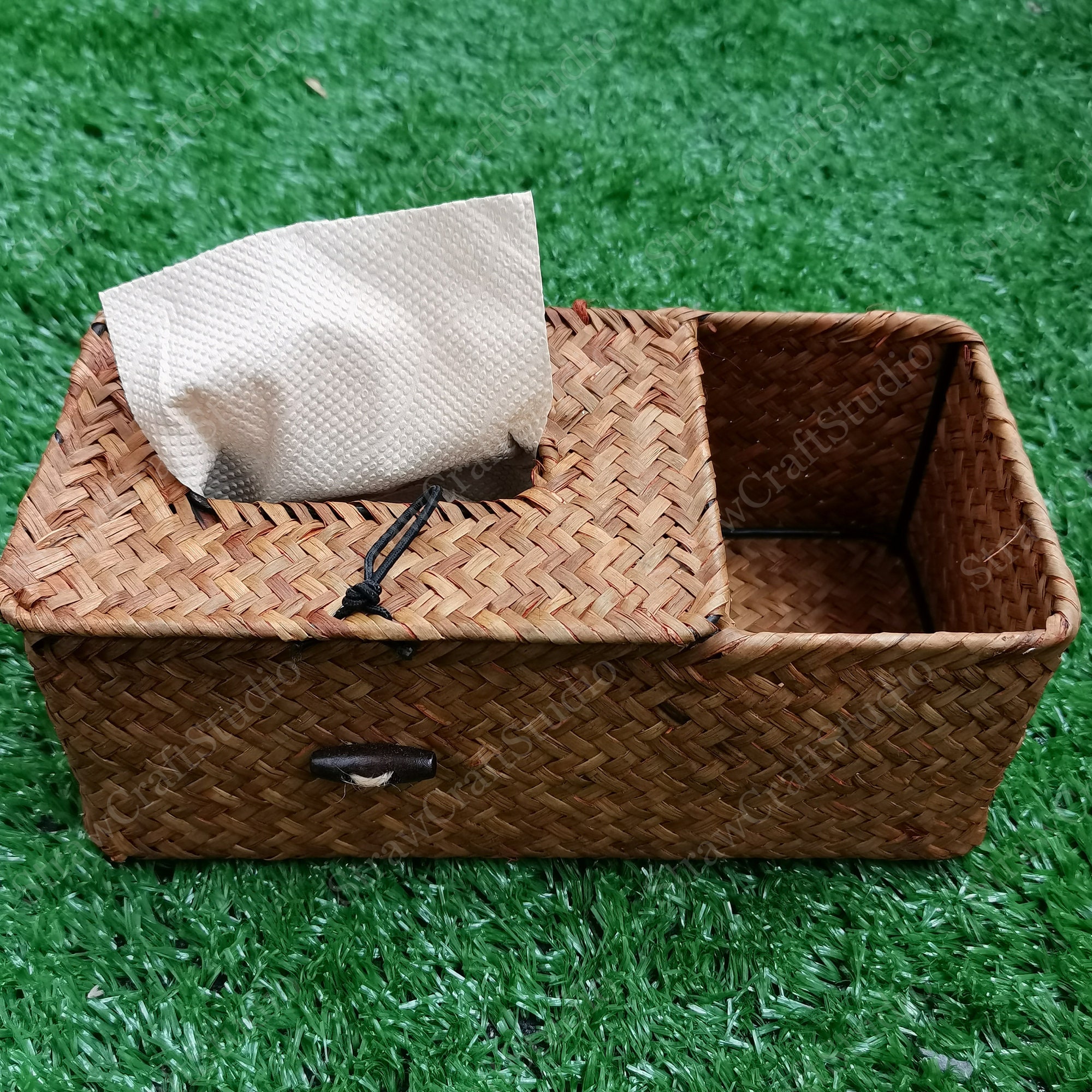 Woven Basket Tissue Box Cover Snack Box Tissue Holder Etsy