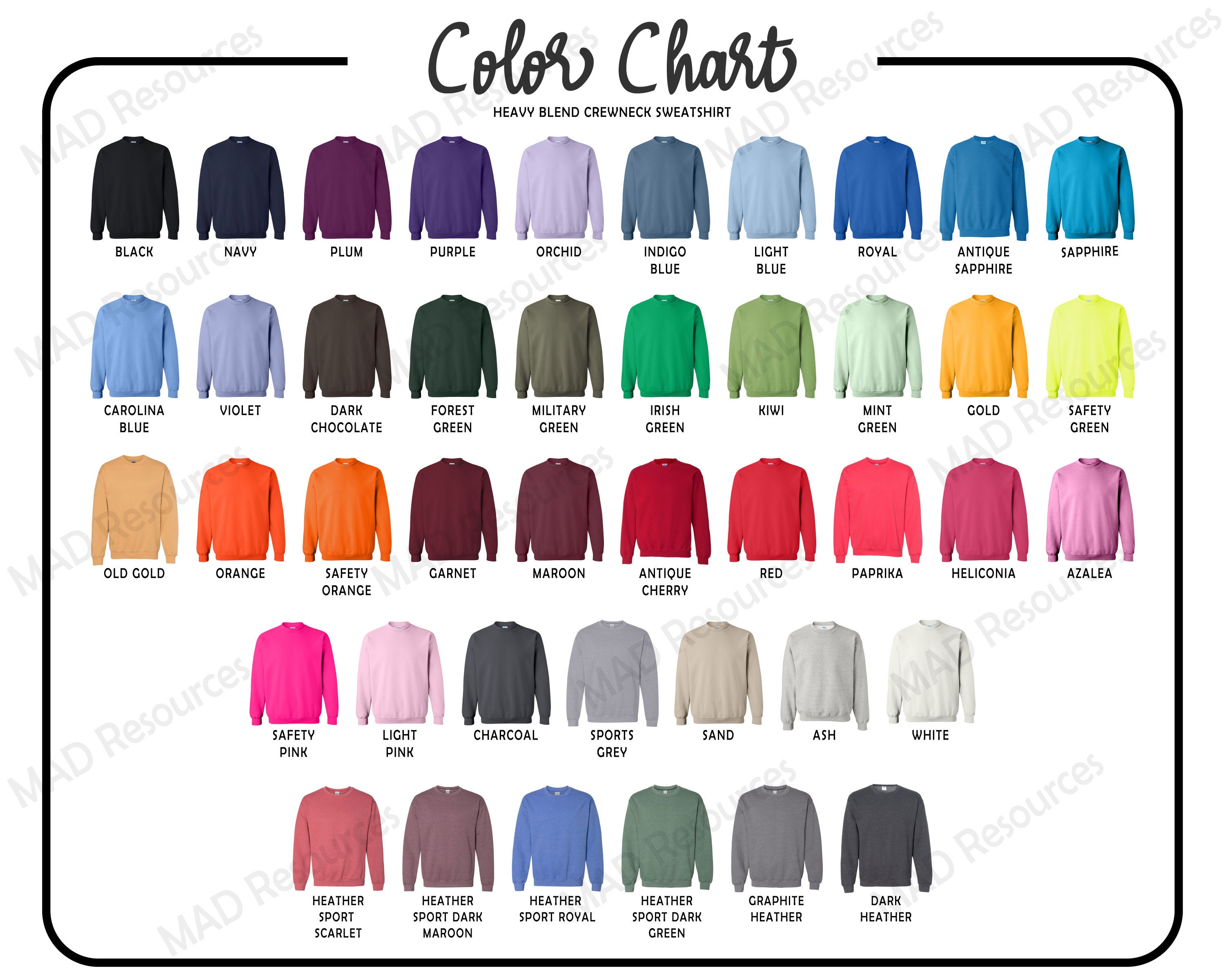 Gildan Color Chart Pdf