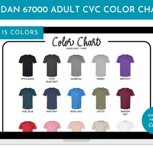 Gildan 67000 Digital File, All 15 Colors, Gildan 67000 Adult CVC Tshirt ...