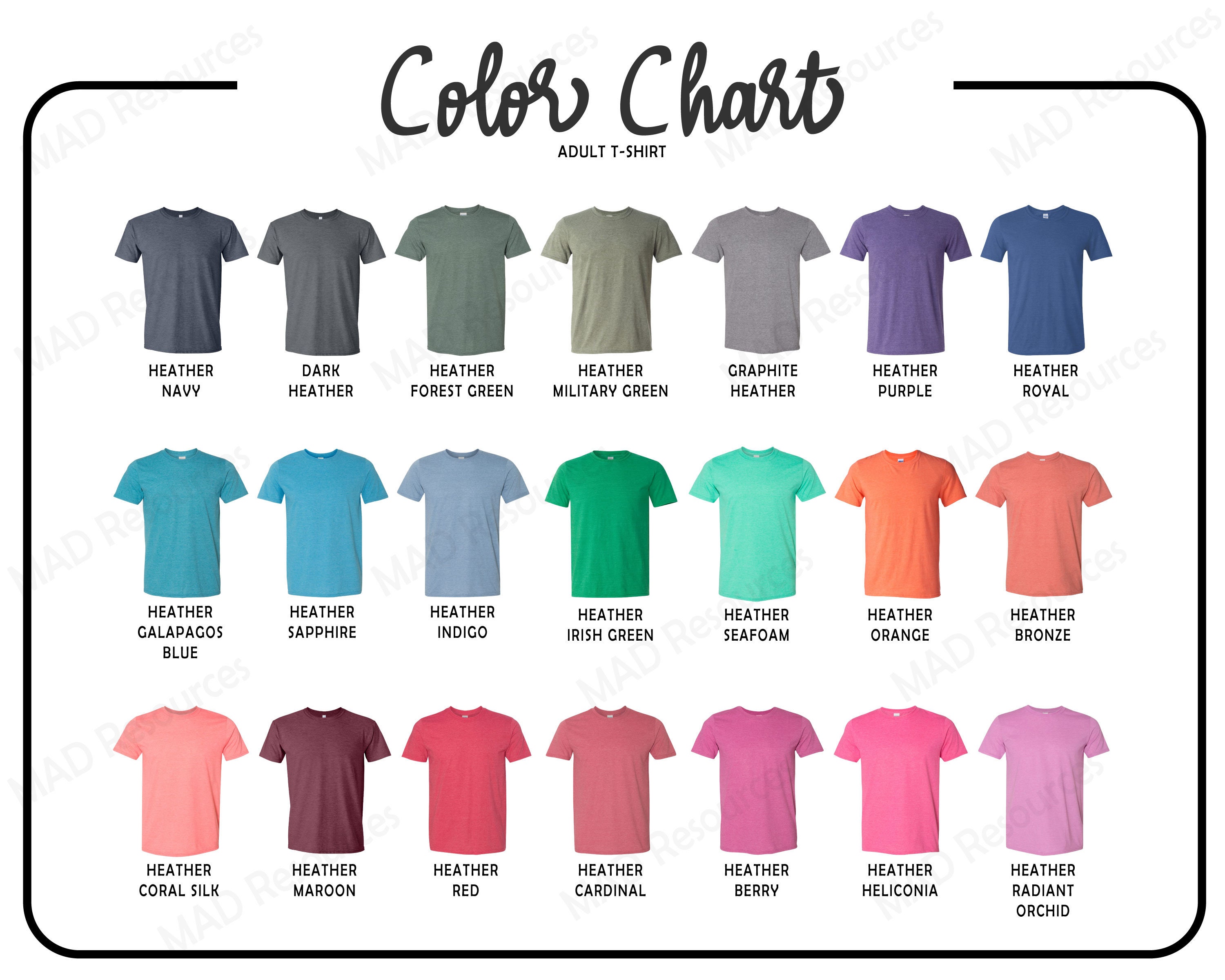 Gildan Color Chart 2021