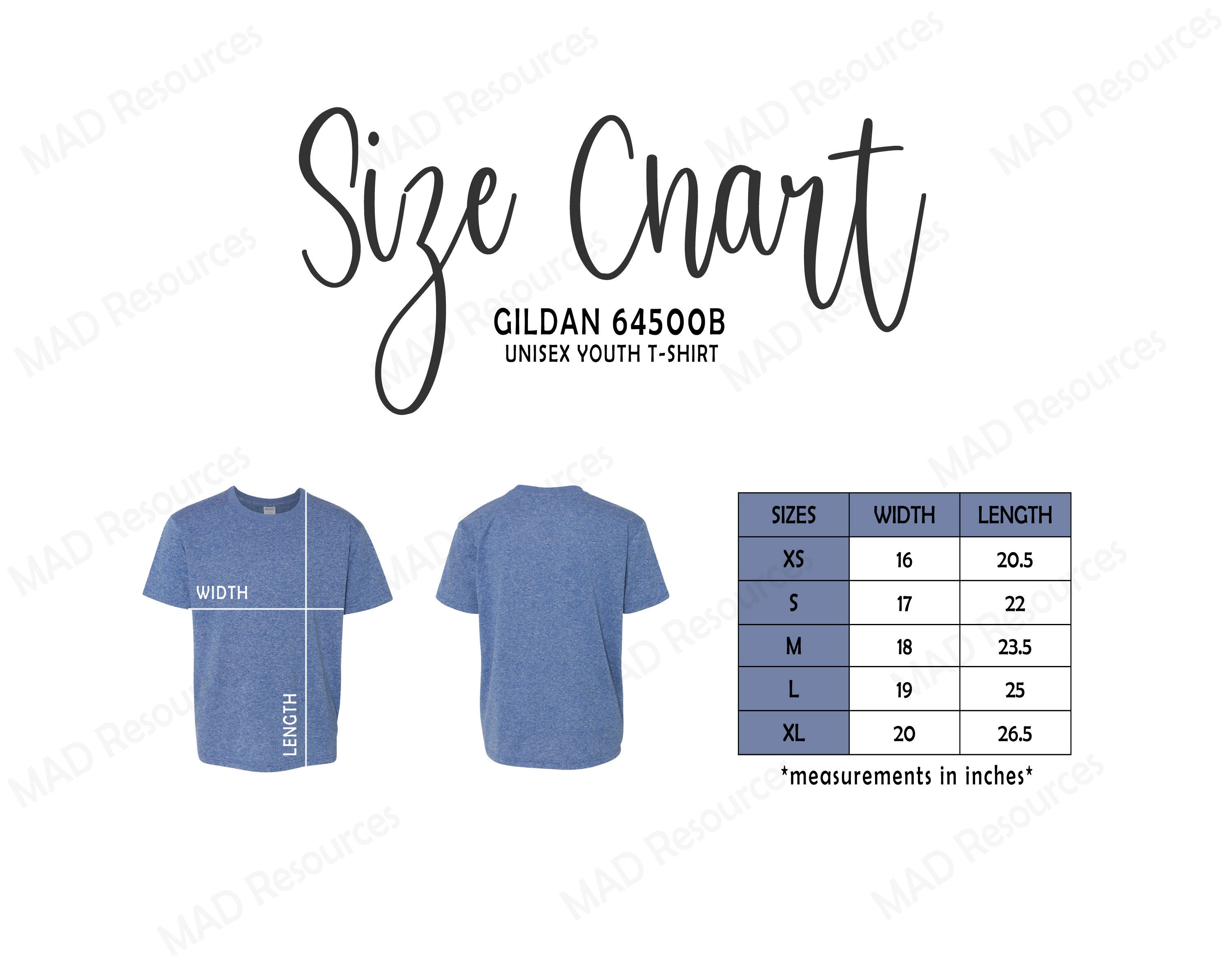 gildan chart