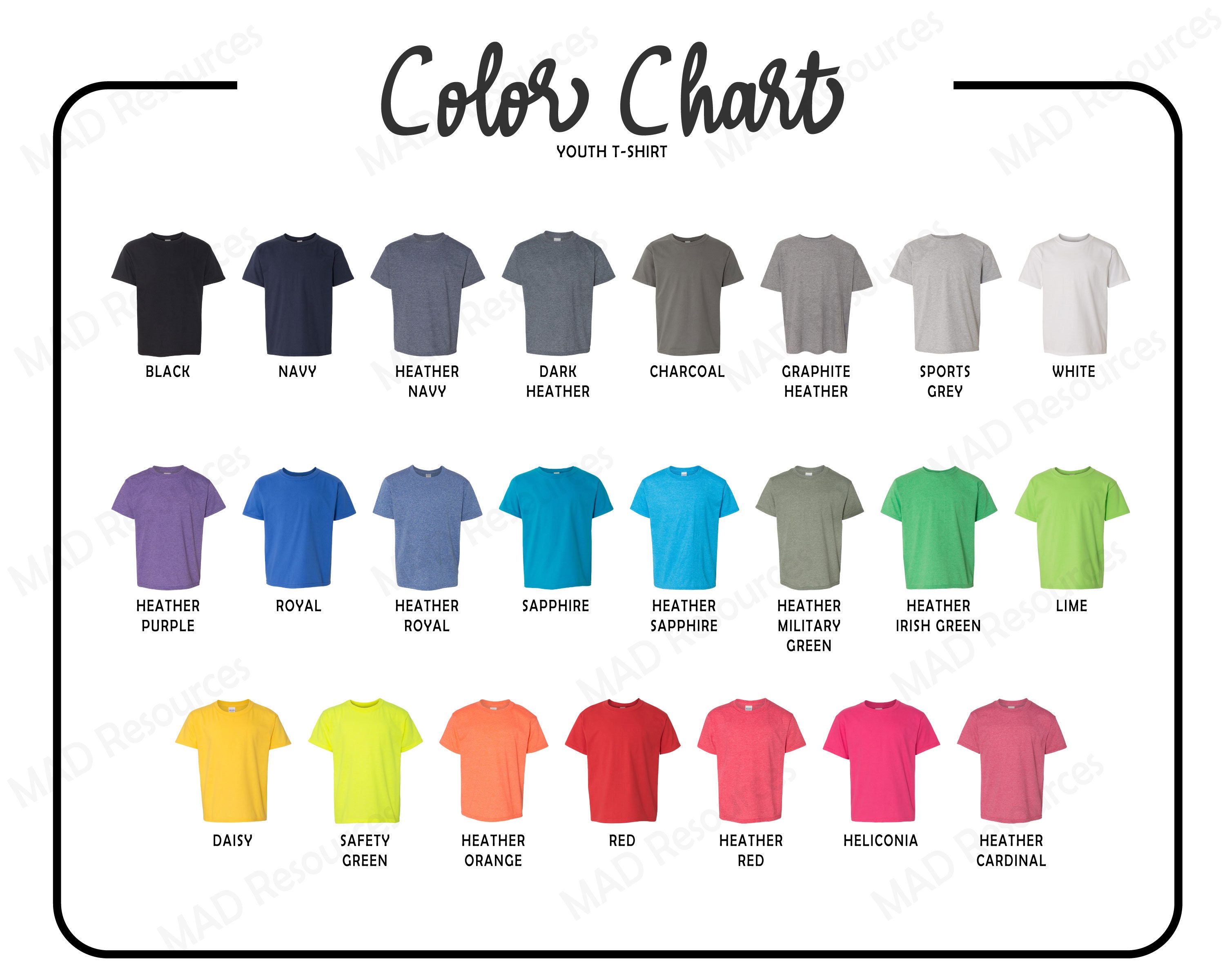 Gildan Shirt Color Chart 2021 | ubicaciondepersonas.cdmx.gob.mx