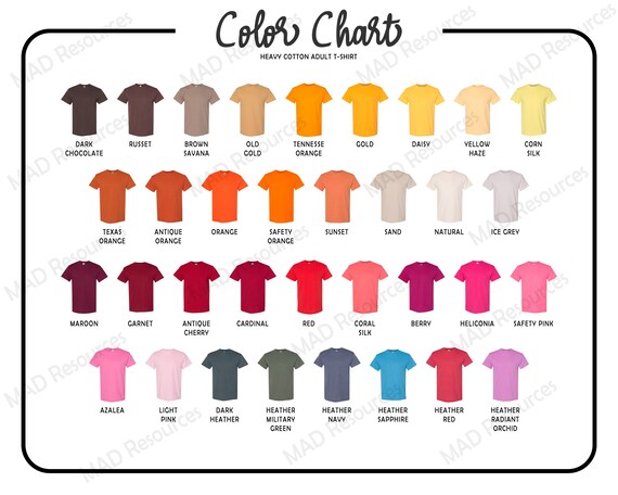 Gildan 5000 Digital File All 70 Colors 
