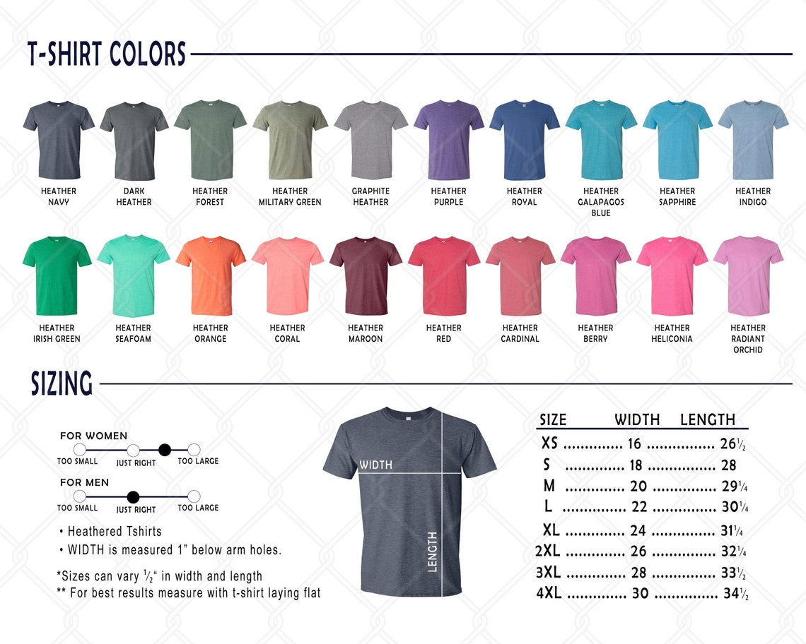 Every Heather Shirt Color Digital File All 20 Colors 2021 - Etsy