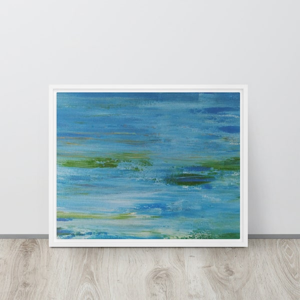 Blue Abstract Print on Canvas | Modern Wall Art | Contemporary Home Decor