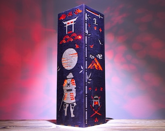 Japanische Krieger Samurai Nachtlampe | Japanischer Stil Holz Tischlampe | Japanische Dekoration für Zuhause | Japanische Laternen-Beleuchtung