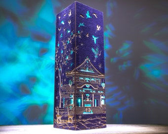 Japanese Style Solid Wood Table Lamp | Retro Night Light | Pastoral Retro Lamp | Solid Wood Table Lamp | Gift Lamp | Cranes of Japan