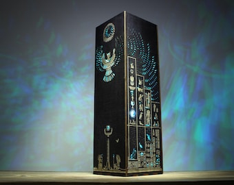 Egyptian Mythology Night Lamp | Egyptian -  Deities, Pyramids, Hieroglyphs and Obelisk | Ancient Egypt Design Lantern