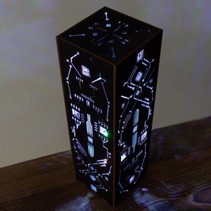 Cyberpunk Night Lamp Rectangular Prism Shape Sci-Fi Contemporary Style LED Futuristic Lamp Circuit Board Lamp Gift For Geek Nerd image 6