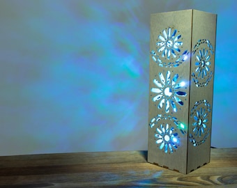 Blue Morocco Alhambra Futuristic Modern Lamp | Sci-fi Punk Style LED RGB Desk Lamp | Handmade Night Lamp | Cyberpunk Futurism Style