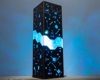 Cyberpunk LED-nattlampa | Sci-fi-kretskortsdesign