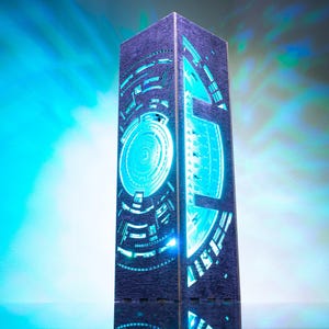 Cyberpunk Circuit Board Lamp, Round Tech Ring, RGB Wood Night Light, Custom Engraving