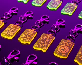 Customizable UV Glow Dog Tag: Personalized Pet ID, Multiple Colors