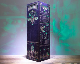 Egyptian Night Light | Laser Cut Wood Lantern, Ancient Gods Decor
