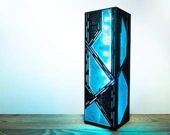 Lampe à code binaire | Chiffres décroissants | Lampe de nuit Cyber Style | Cadeau lanterne pour gamer programmeur | Décoration de codage informatique