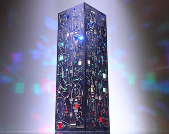 Electronic Schematic Cyberpunk Lamp, Circuit Board Night Light, Custom Engraving, XXL Size Available