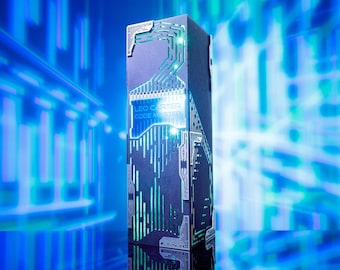 Personalized Circuit Board Lamp, Name on Engraved PCB Chip, Cyberpunk Coder Night Light