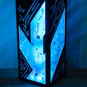 Circuit Board Lamp CyberPunk Style Decoration Lamp RGB LED Handmade Night Lantern Futuristic Style image 6