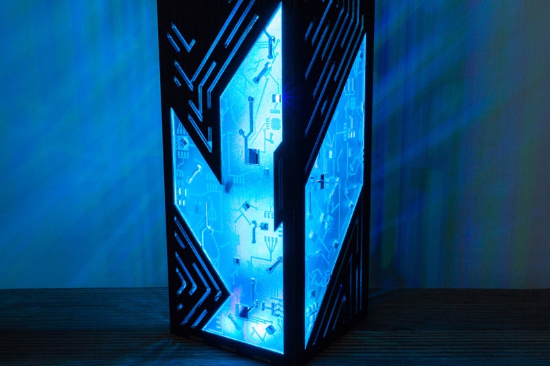 Circuit Board Lamp CyberPunk Style Decoration Lamp RGB LED Handmade Night Lantern Futuristic Style image 6