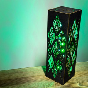 Rhombus Shape Futuristic Modern Contemporary Lamp | Sci-fi Punk Style LED RGB Desk Lamp | Handmade Night Lamp | Cyberpunk Futurism Style