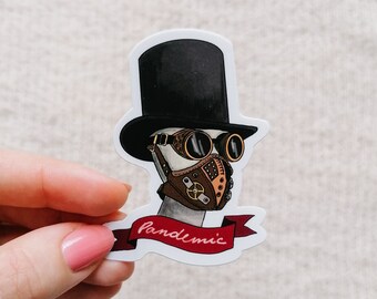 Steampunk Skull Vinyl Sticker | Gothic Waterproof Laptop Decal | Dark Art Sticker | Occult Gift | Alternative Aesthetic Sticker
