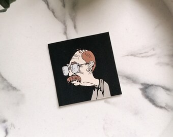 Hai una vecchia calamita a cartoni animati, un adesivo in vinile funky