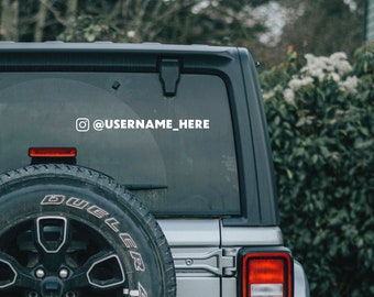 Personalized Social Media Username Car Decal Sticker