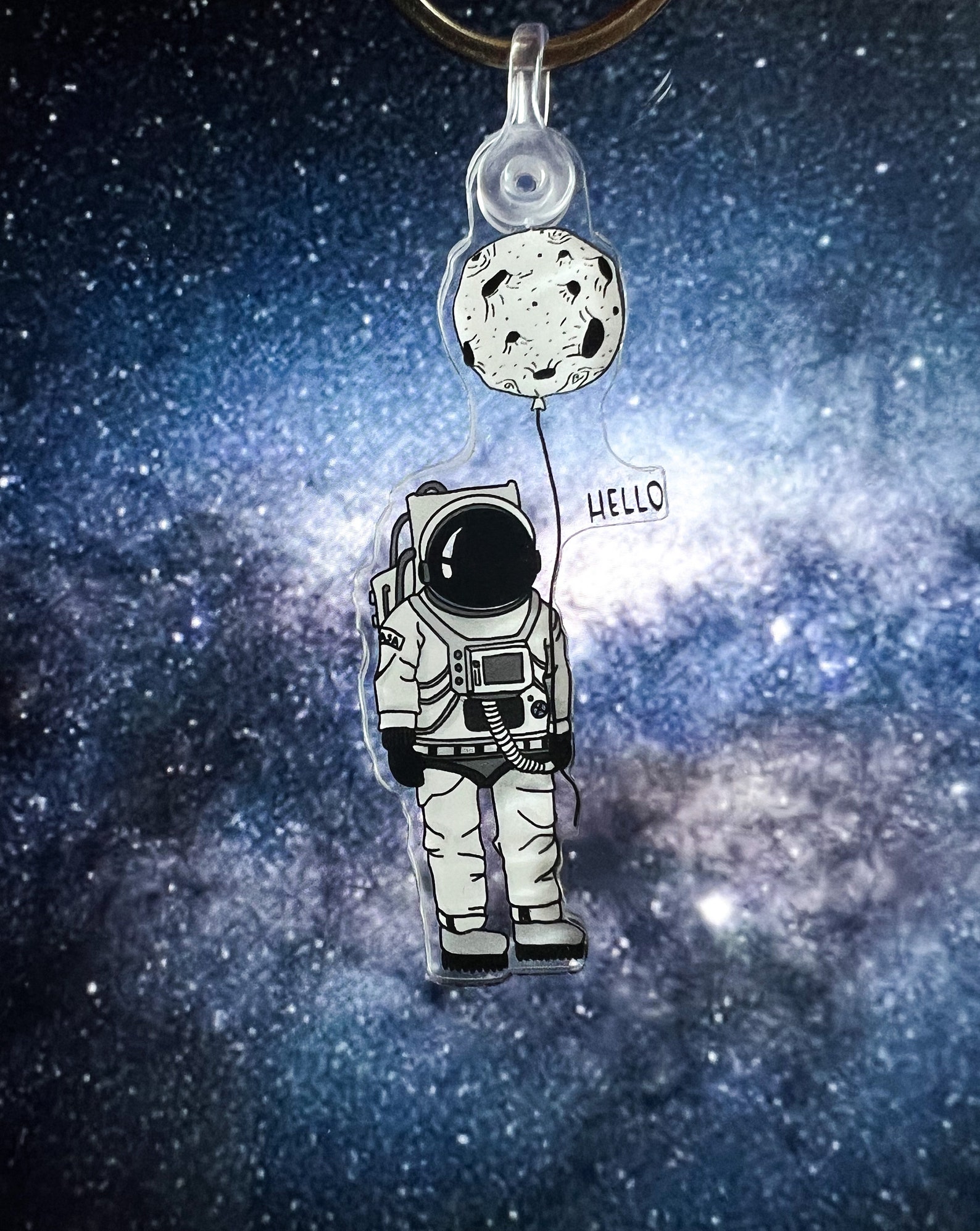 Astronaut Keyring, Moon Keychain, Space Cowboy Bag Charm, Space ...