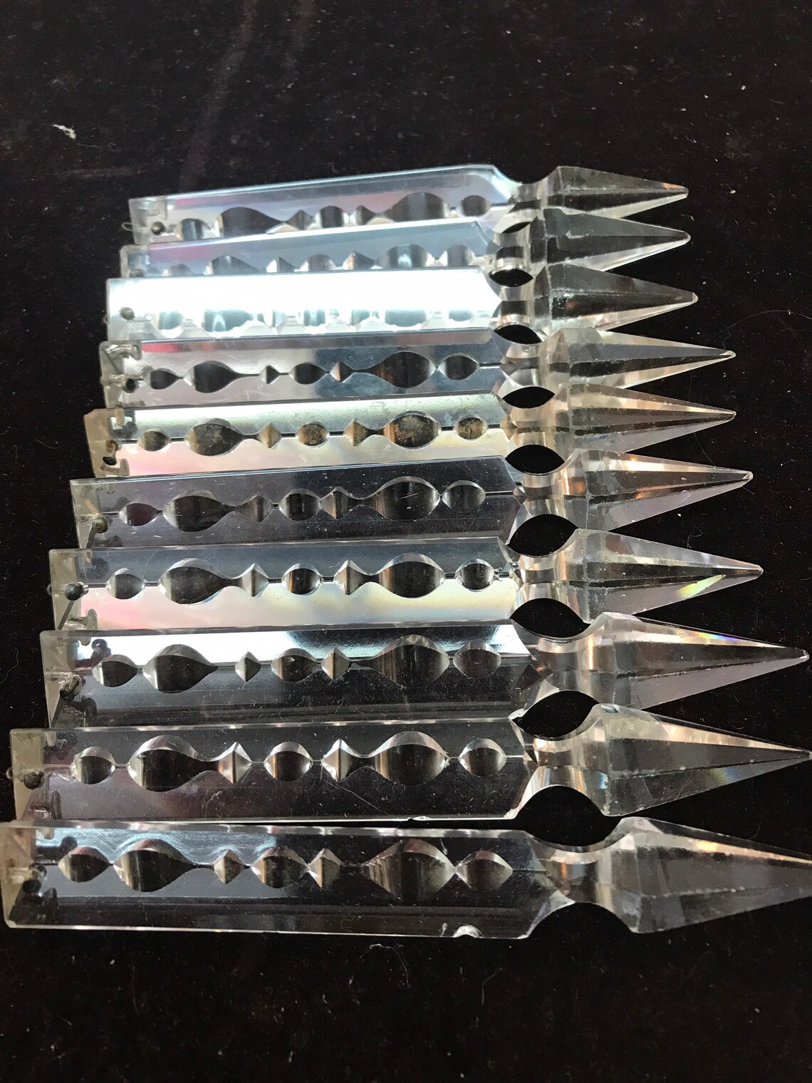 Antique Mantle Luster Crystal Prisms 910 Etsy