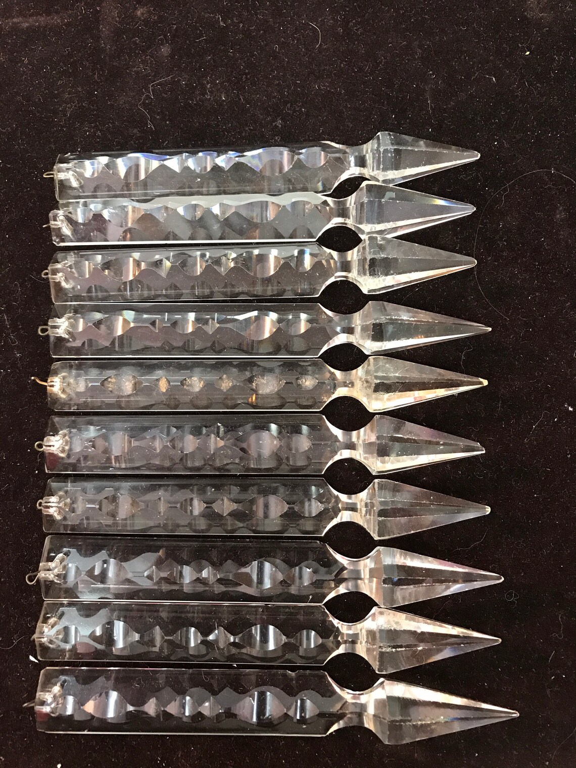 Antique Mantle Luster Crystal Prisms 910 Etsy