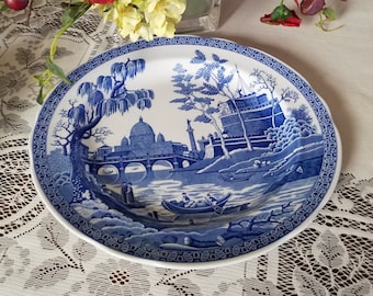 Spode Blue Room Plate: "The Woodsman" & "Rome", England China