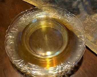 Heisey Empress Sahara Yellow Salad Plate: 1930s Antique Glass