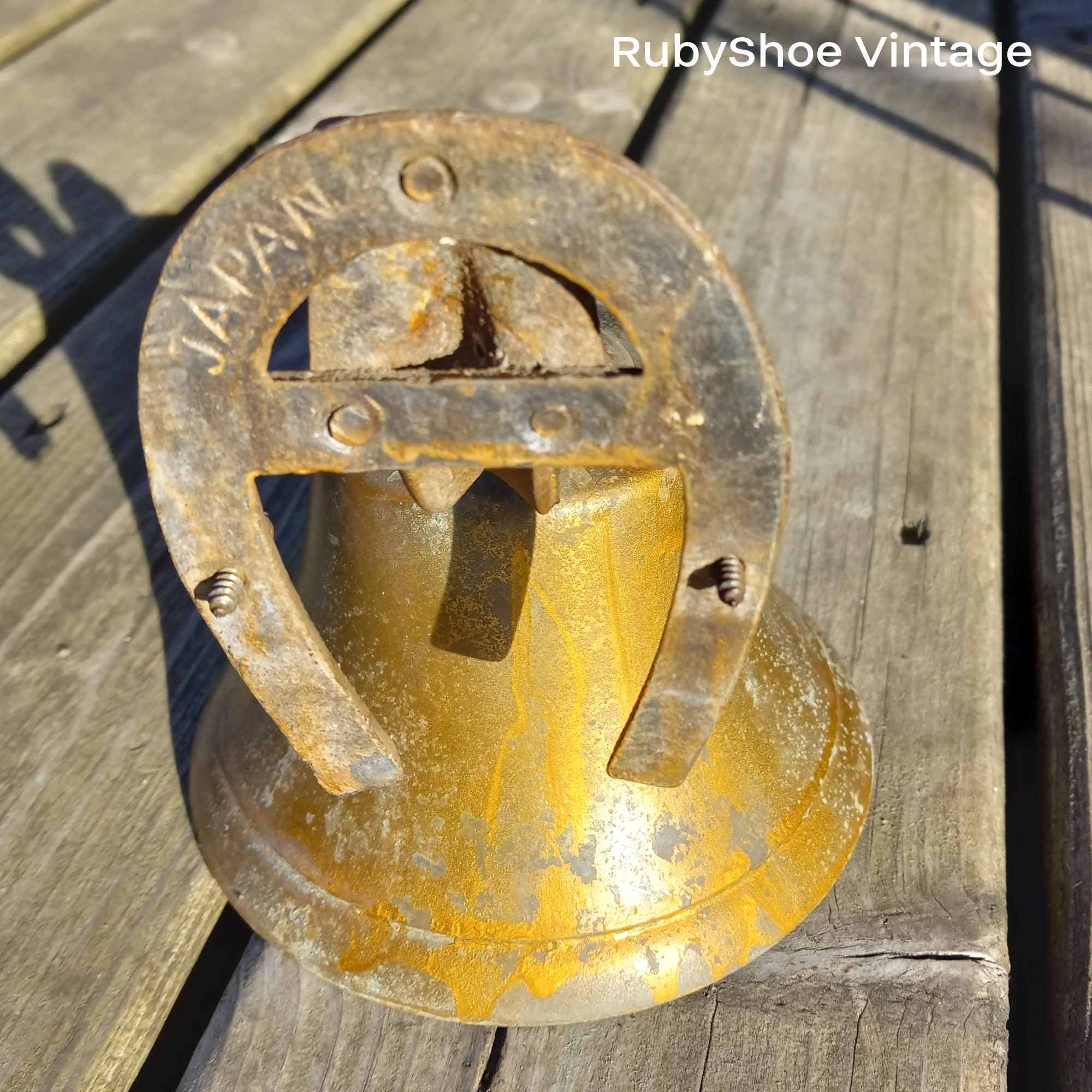 品質満点 Vintage Brass Bell With Horseshoe Mount. Made in Japan パーツ