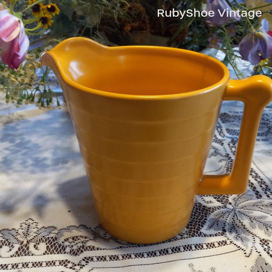 Vintage Pitcher. Tender Heart Treasures Yellow Gold Pitcher. Ceramic ...