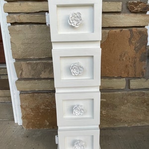 Bathroom Floor Cabinet, Bathroom Storage, Farmhouse Bathroom Cabinet, Toilet Paper Holder, Toilet Brush Holder, Solid Wood Cabinet, Flower